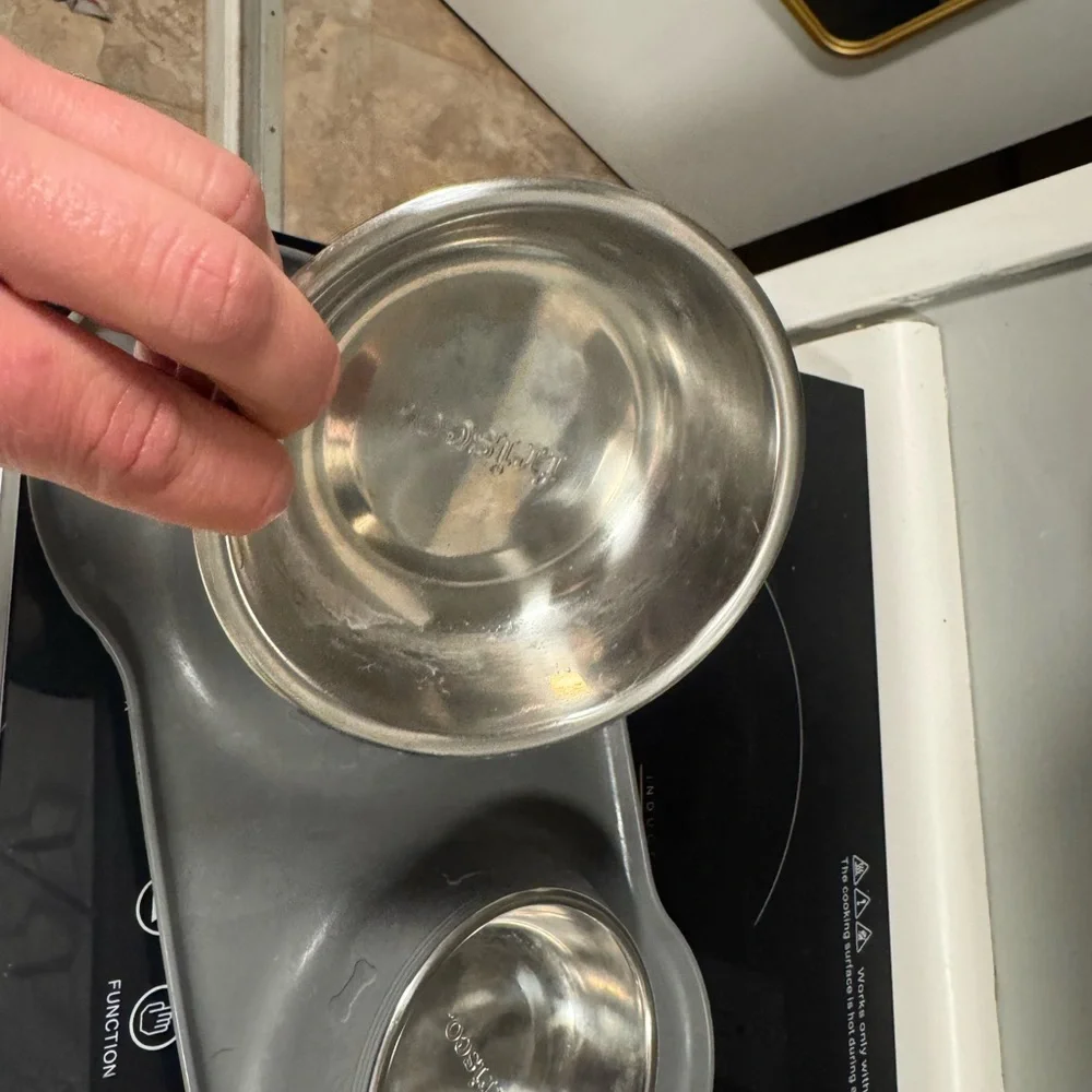 Frisco Gray Silicone Dog or Cat Bowl Set